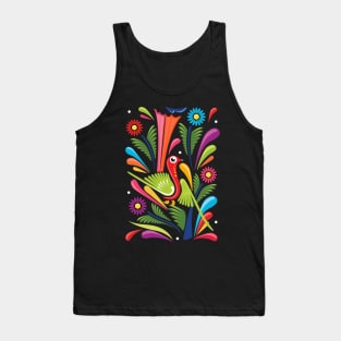 Mexican Amate Bird with Colorful Flowers by Akbaly Tank Top